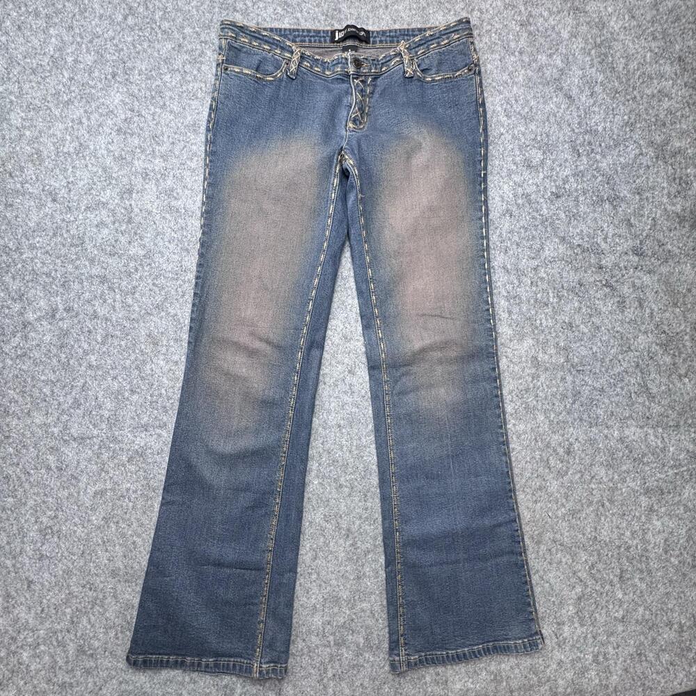JLO By Jennifer Lopez Jeans Juniors 9 Blue Bootcut Low Rise Embroidered Denim
